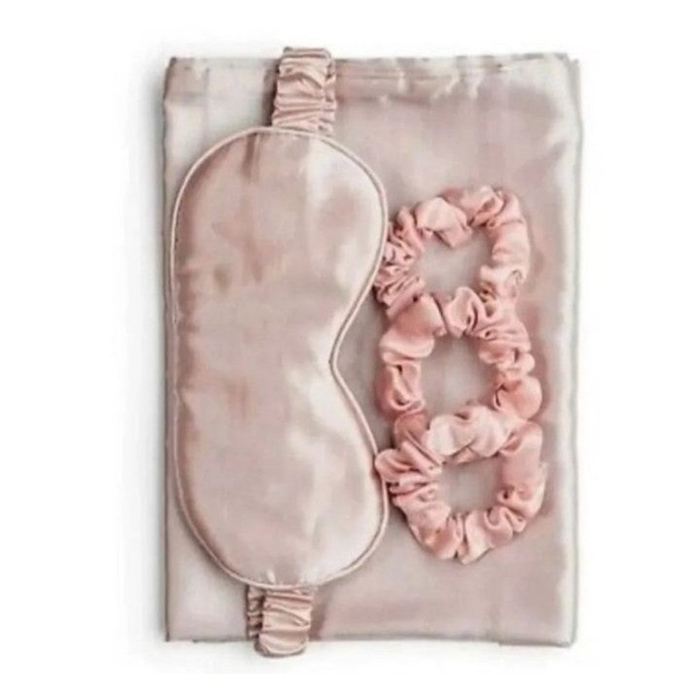 ZOE AYLA Silky Pillowcase Sleep Set w/ Eye Mask and Scrunchies